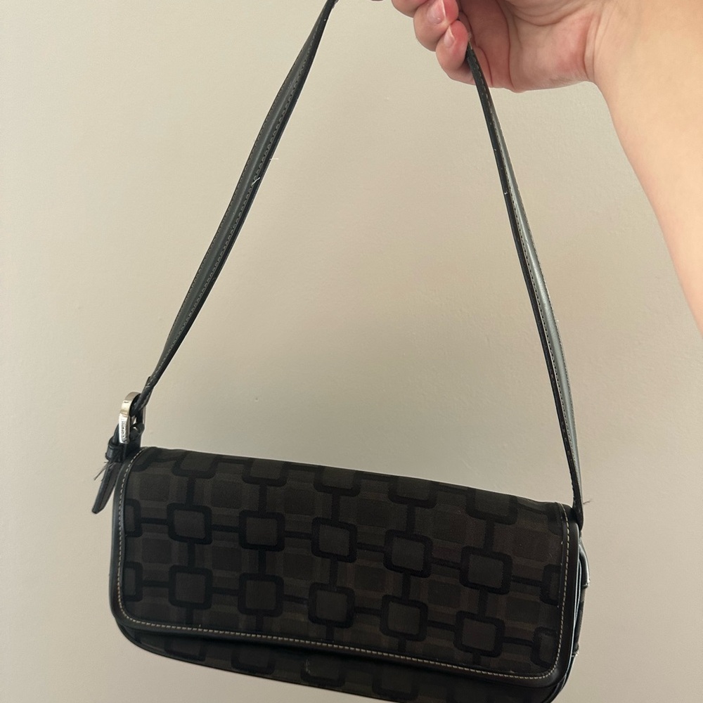 Vintage Y2K Black Nine West Square Design Mini Shoulder Club Bag